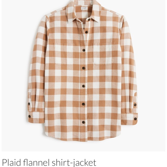 J. Crew Plaid Flannel Shirt-Jacket - Picture 2 of 7